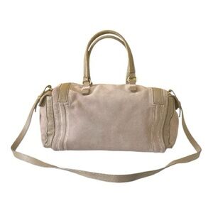 Zenith suede & leather trim  barrel bag small weekender
